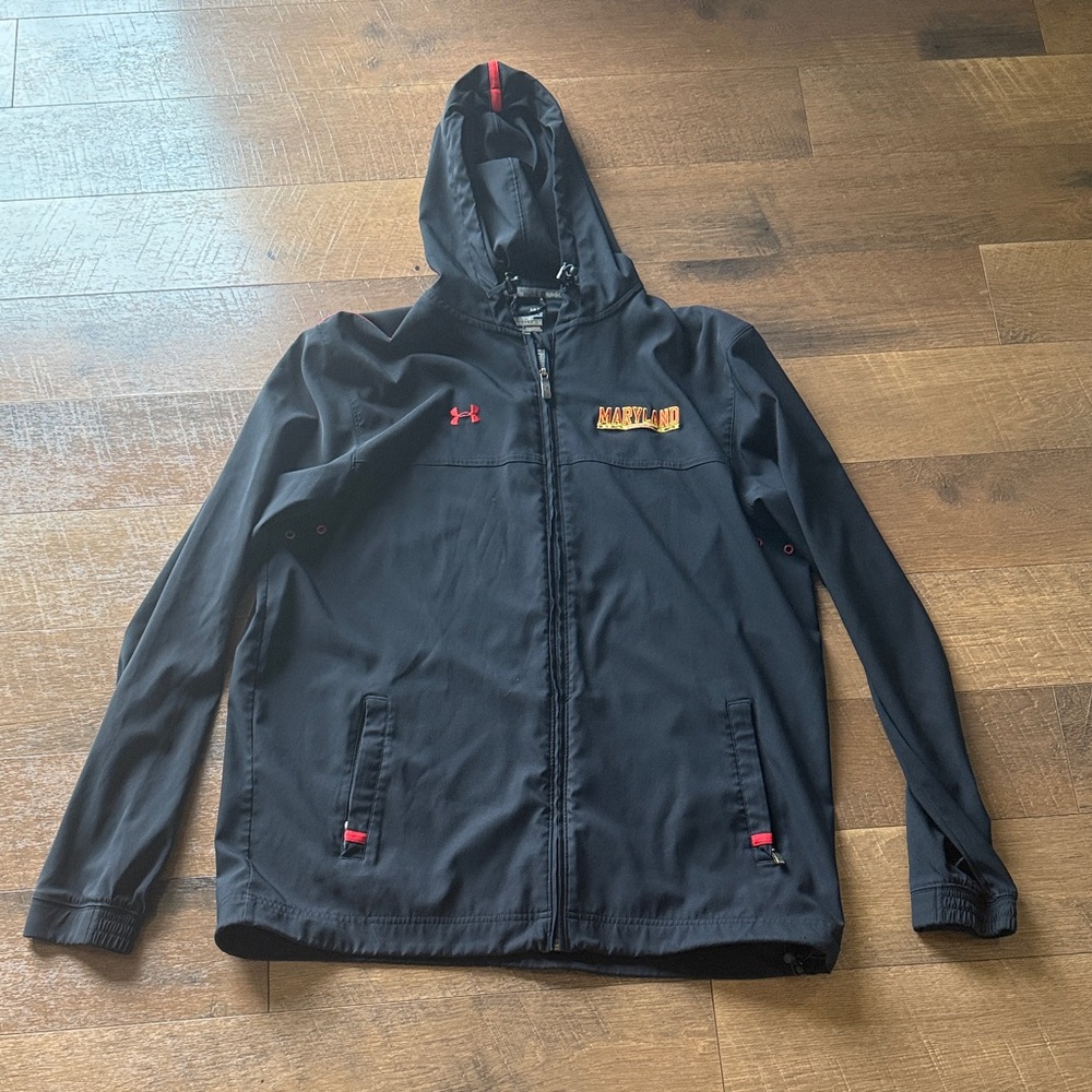 University of Maryland Under Armour Black and Red Windbreaker